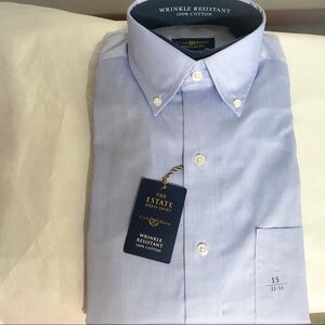 Club Room Wrinkle resistant Dress Shirt Blue men’s wear professional new